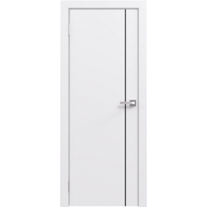 Дверь межкомнатная Эмаль Line-1 (Белый/ Черный молдинг)